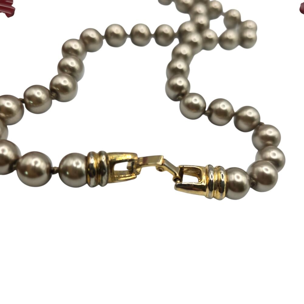 Necklace Golden Brown Beaded 8mm Choker Hook Clasp 14" Single Strand SKU2919 - Picture 6 of 8